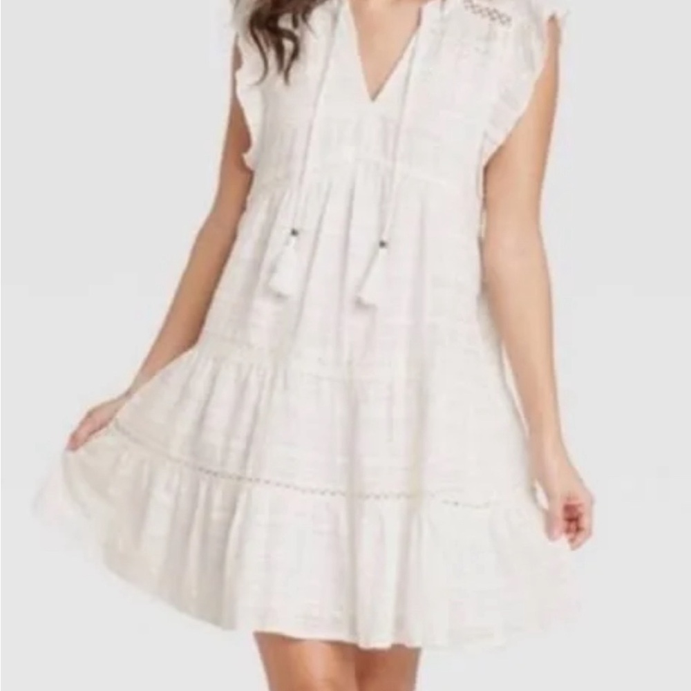 Knox rose. Boho flowy dress. Cream color